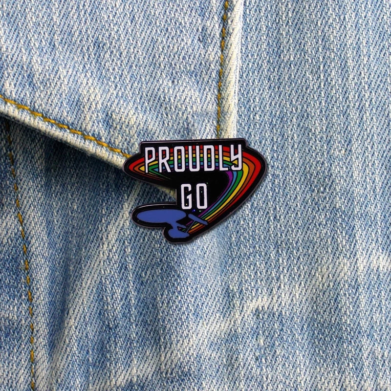 LGBTQ LGBT Gay Pride Rainbow Flag badge HS We're a little bit gay Moon Sounds Gay I'm In Love Wins Proudly Go Purride Cat Pin