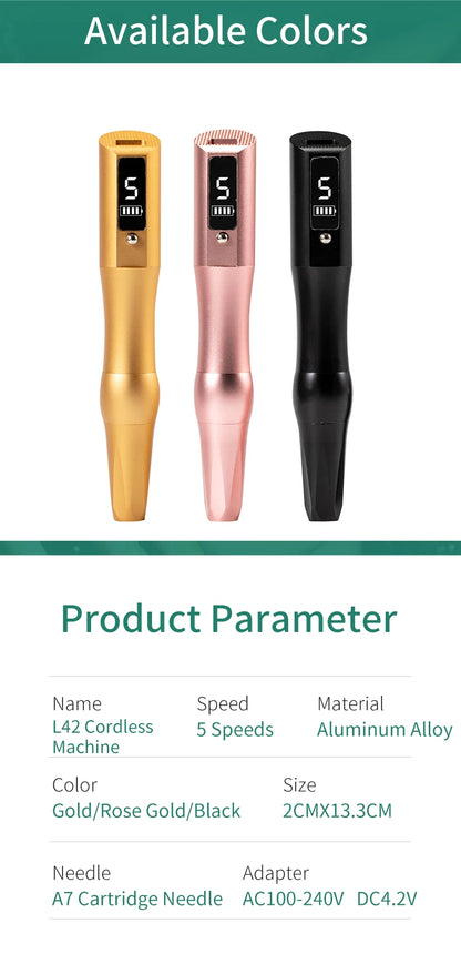 Wireless Tattoo Machine PMU Pen Professional Permanent Makeup Microblading Eyebrow Lip For Body Art Tool With Cartridge Needles