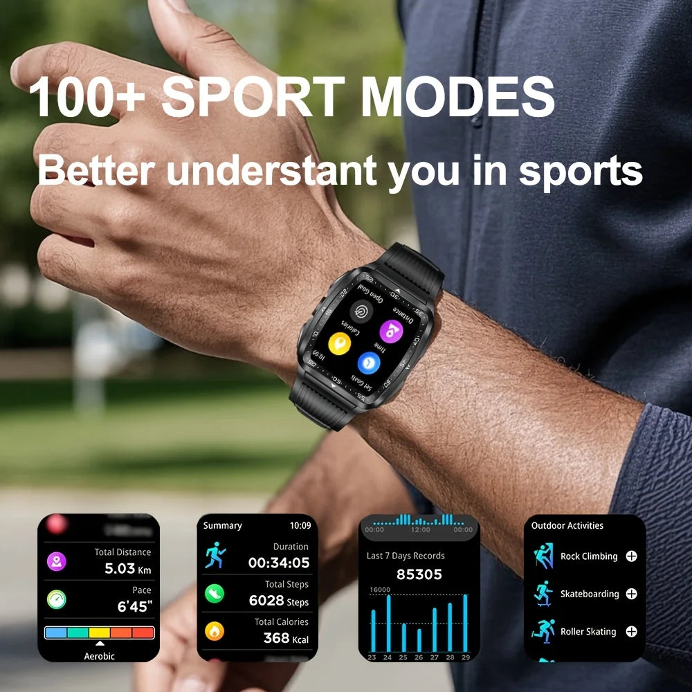 SENBONO KT83 Outdoor Sports Square Smart watch Answer Call Big Battery Fitness Tracker Waterproof Smartwatch Men for IOS Android