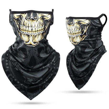 Summer Breathable Bandana Skull Printed Scarf Sun Protection Quick-drying Face Cover Reusable Mask Neck Gaiter Halloween Gift