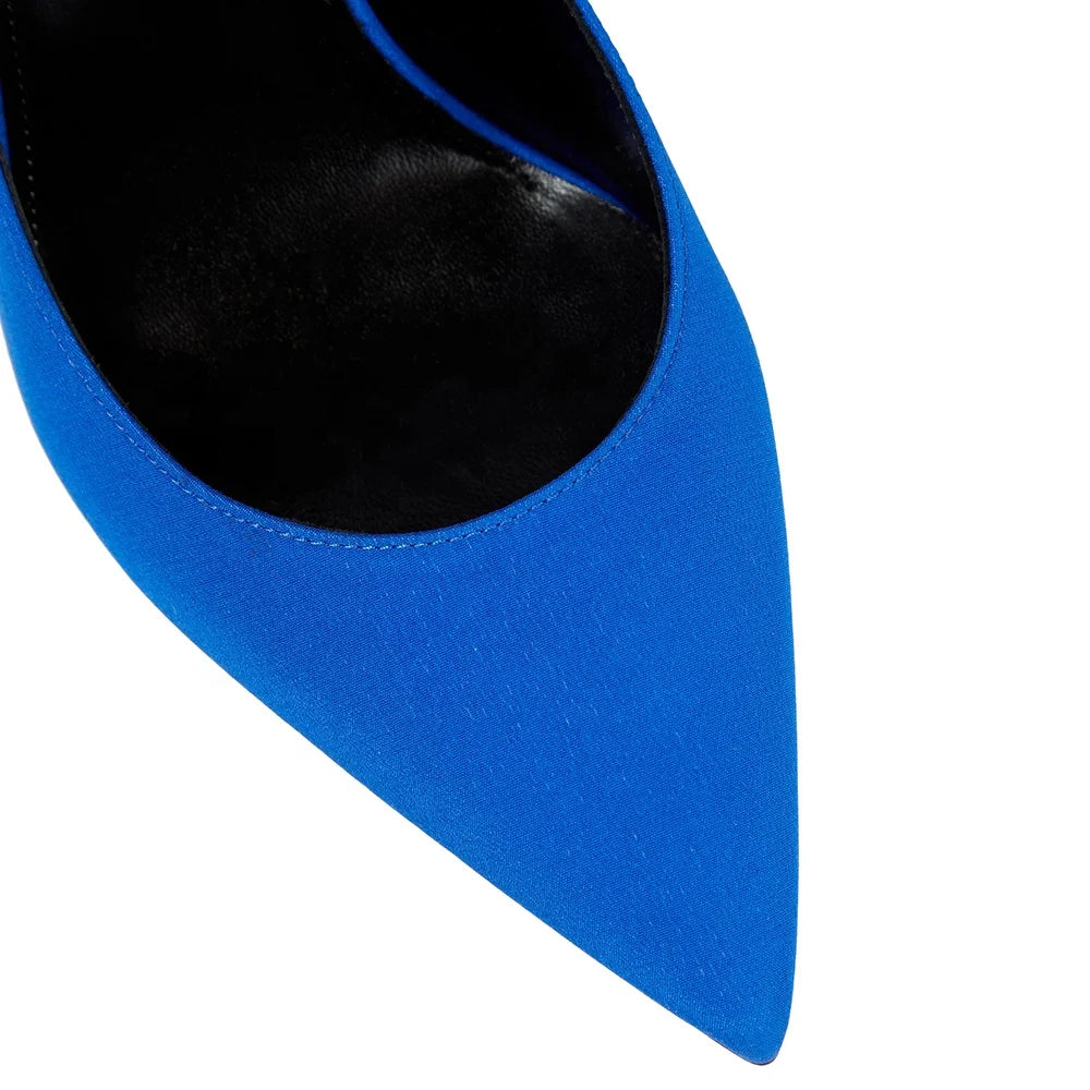 Large Size Classic Ladies Shoes Black Faux Suede Silk Thin Heel Pointed Toe Party Stilettos High Heels Pumps Women Footwear