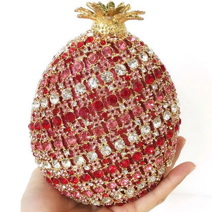 Blue Stone Pineapple Bag Diamond White Party Dinner Clutches Crystal Women Prom Formal Handbags For Lady Rhinestone Purses Bags