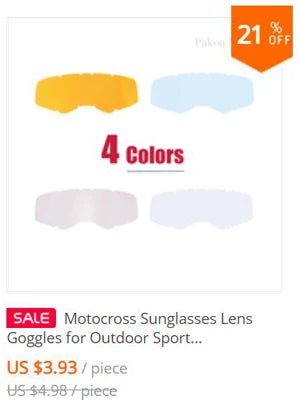 Sunglasses Lens for Outdoor Sport Goggles Glasses Off-Road Dirtbike Motocross Motorcycle Helmet Sun Glasses Accessories 100% New
