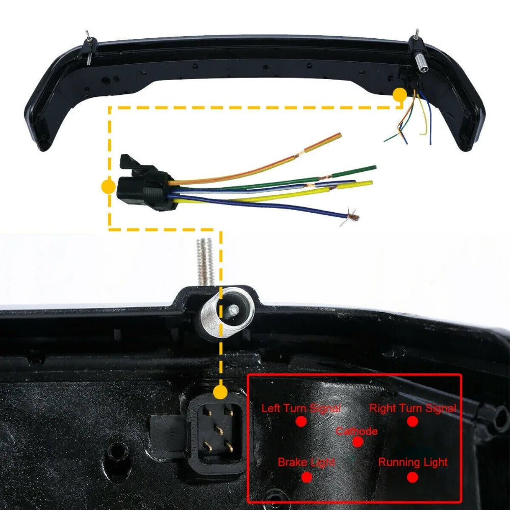 Motorcycle King Trunk LED Tail Light Speakers For Harley Touring Road King Street Glide Electra Glide 2014-2025