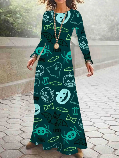 Print on Demand New Autumn and Winter Long Sleeved Christmas 3D Digital Printed Dress