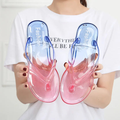 Women Summer Fashion Ladies Shoes Slipper Sexy Jelly Sandals Slip on Summer Flat Women's Girls Flip Flops Slippers
