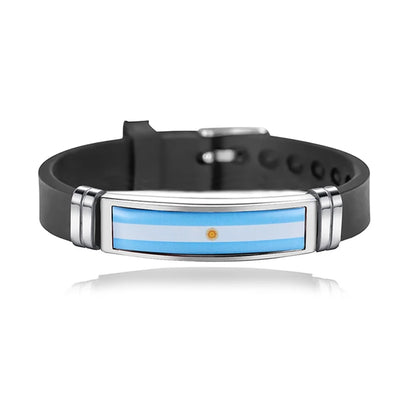 Fashion National Flag Bracelet USA France Canada Flags Bangle Adjustable Silicone Sports Bracelets Wristband For Men Jewelry