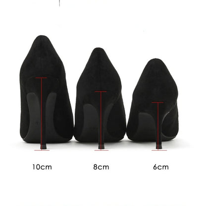 6CM/8CM/10CM Simple Design R Office Shoes Unique Luxury Suede Leather Heels for Ladies Shoes