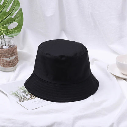 Cotton Summer Foldable Bucket Hat Unisex Women Outdoor Sunscreen Hat Pure Color Fishing Hunting Cap Men Basin Chapeau Beach Cap