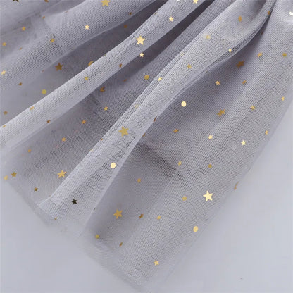 Children's Skirts For Girls Summer Cotton Lace Baby Mini Tutu Skirts Stars Glitter Dance Sequin Birthday Party Skirt for Kids