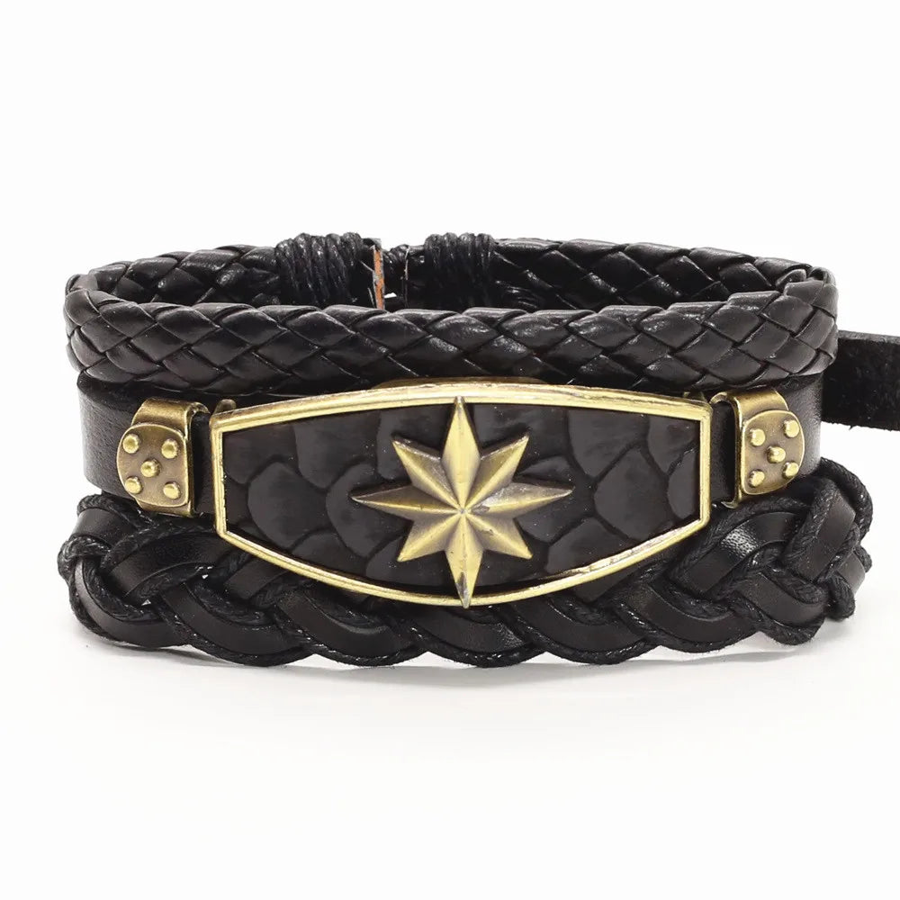 Alloy Scorpion Charm Braided Leopard Genuine Men Leather Bracelets For Women Wrap Wristbands Bangles Homme Wholesale Jewel