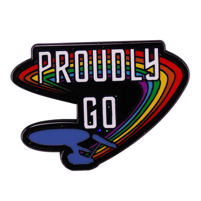 LGBTQ LGBT Gay Pride Rainbow Flag badge HS We're a little bit gay Moon Sounds Gay I'm In Love Wins Proudly Go Purride Cat Pin