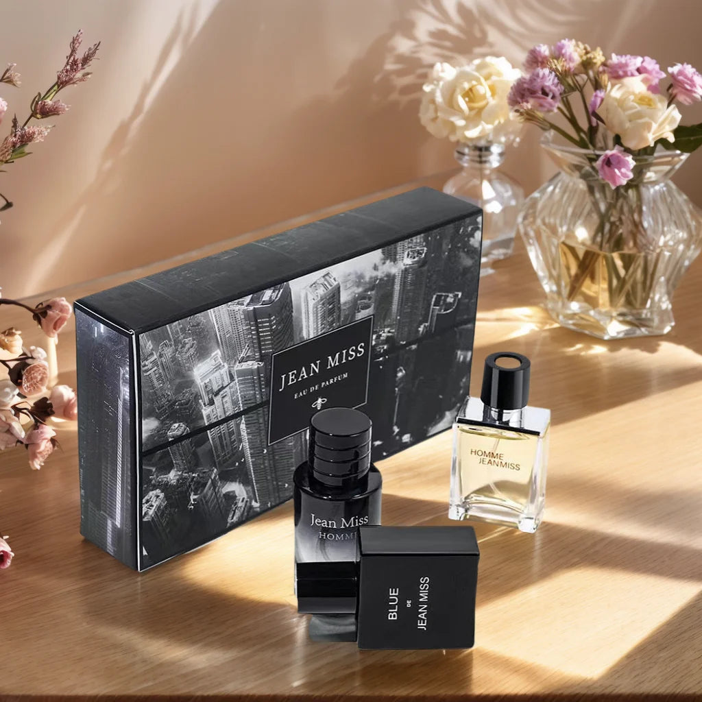 3-Piece Long-Lasting Men's Cologne Trio:Ocean,Cedarwood & Amber Travel-Size 30ml Valve Gift Set