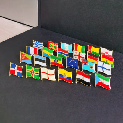 America USA National Flag Lapel Pins Crystal Epoxy Metal Enamel Badge Paint Brooch Souvenir Suit  Personality  Commemorative