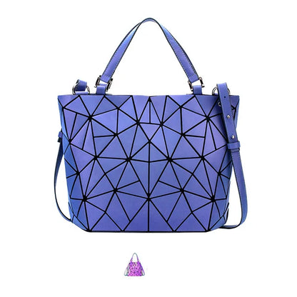 ladies Luminous  bag geometric bags for women 2024 Quilted Shoulder Bags Laser Plain Folding female Handbags bolsa feminina