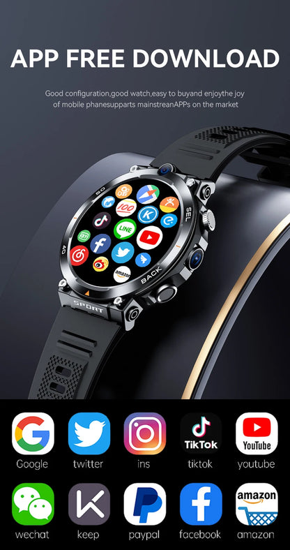 Hot 2025 New Arrival 4G 5G Smart Watch H18 WiFi GPS HD Camera Video Call NFC 8+128GB 900MAH Battery Android Sport Smart Watch