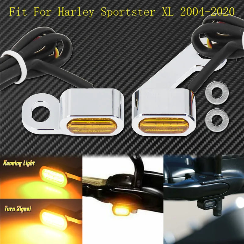 Motorcycle LED E Mark Turn Signal Light Indicator Mini Running Lamp For Harley Softail Touring Sportster XL 883 1200 FLHX Fatboy