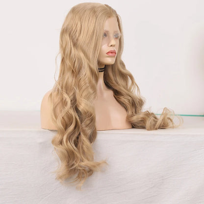 Charisma Synthetic Lace Front Wig Blonde Wigs For Women Long Wavy Style Natural Hairline Lace Front Wigs Heat Resistant Wig