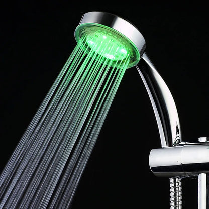 7 Color Temperature Sensitive LED Hand Shower Head ABS Plastic Bathroom Faucet with Pressurized Feature for Hotels and Toilets