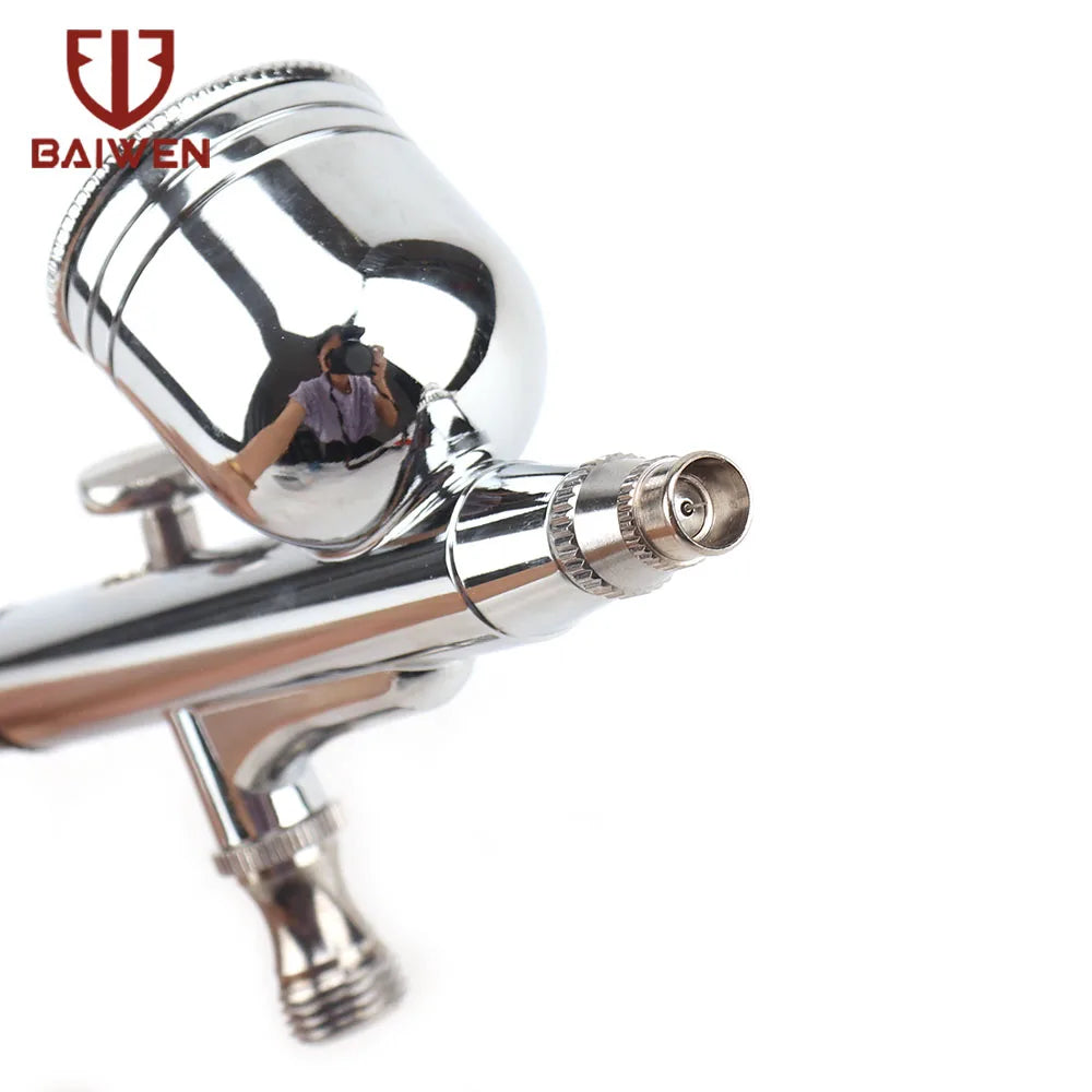 Dual-Action Airbrush with 0.2mm 0.3mm 0.5mm Nozzle Set Gravity Feed Pistol Pneumatic Kit For Cake Model Painting Makeup Tattoo