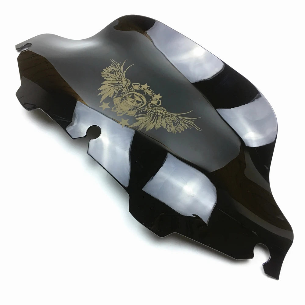 Motorcycle 5''/6''/8" Black Skull Windshield Fairing Windscreen For Harley Electra Street Glide FLHX Touring 1996-2013