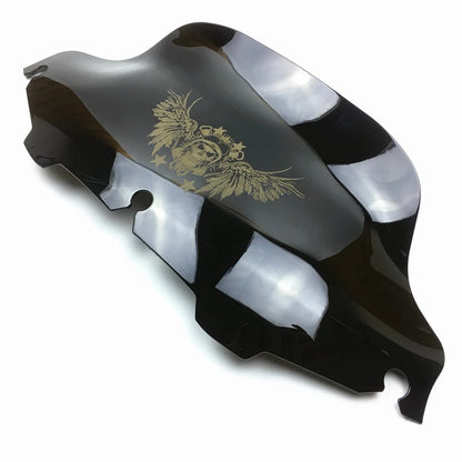 Motorcycle 5''/6''/8" Black Skull Windshield Fairing Windscreen For Harley Electra Street Glide FLHX Touring 1996-2013