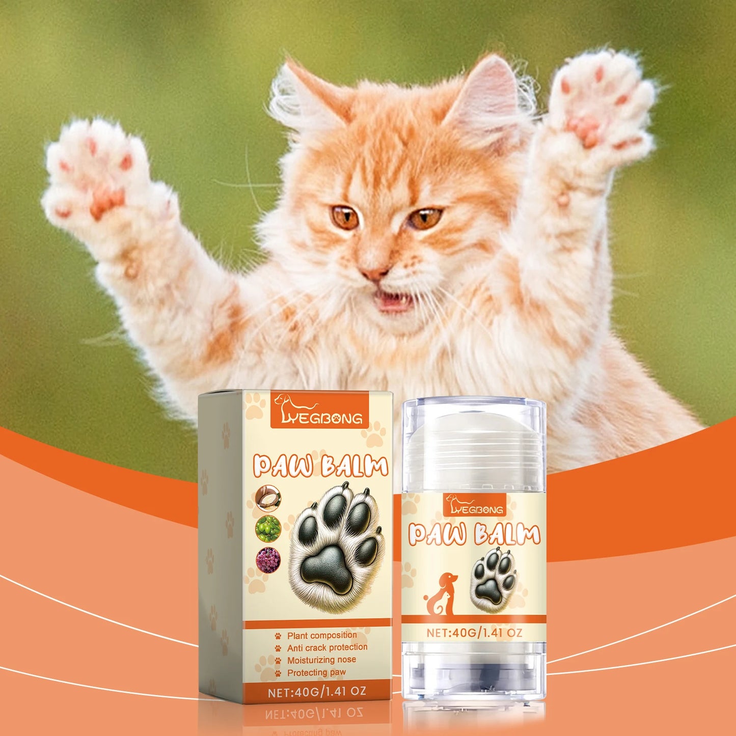 Yegbong Anti-Cracking Pet Paw Cream Stick Moisturizing Foot Care for Pets Softening and Protective for Paws