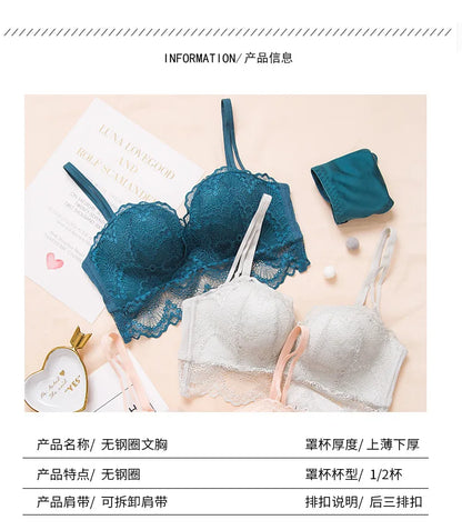 Ladies Underwear Suit Seamless underwear without steel bracket bra push up Massage palm cup Bra Set push up bra+set
