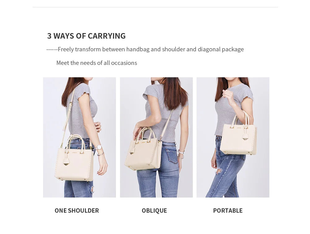 LA FESTIN New Women Leather Tote Bags Luxury Multifunctional Versatile Ladies Fashion Shoulder Crossbody Designer Handbag
