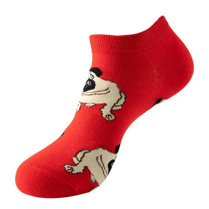 4pairs Funny animal Combed Cotton Fashion Hip Hop Man woman Oil Painting Socks Harajuku Skateboard outer space Happy love Socks