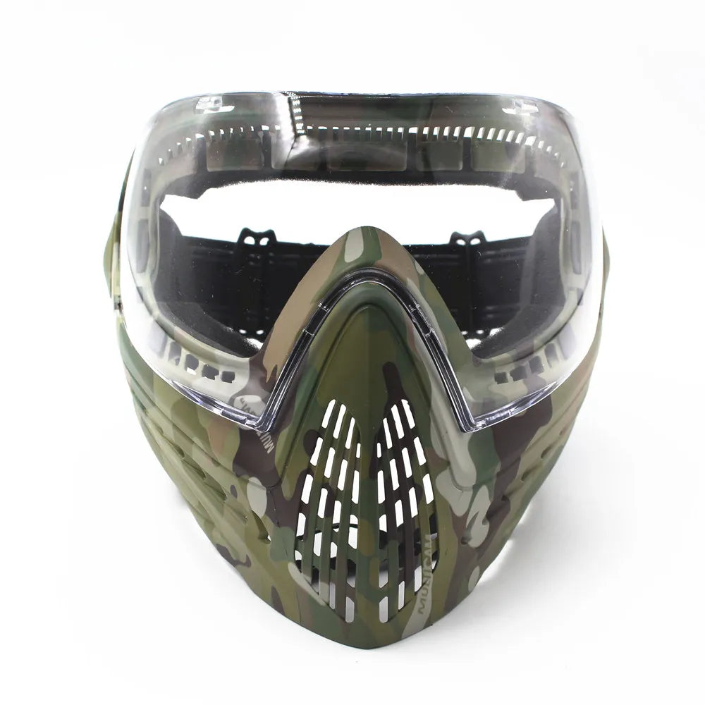 F1 Full Face Tactical Mask With Single Layer Paintball Safety Anti-fog Goggle Tactical Mask Tactical Airsoft Equipment F0022