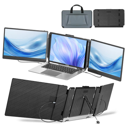 Trendy Electronic Gadget 2025 OEM S2 Triple Laptop Screen Extender Dual 14'' 1080P HD for Gaming Coding Finance Portable Screens