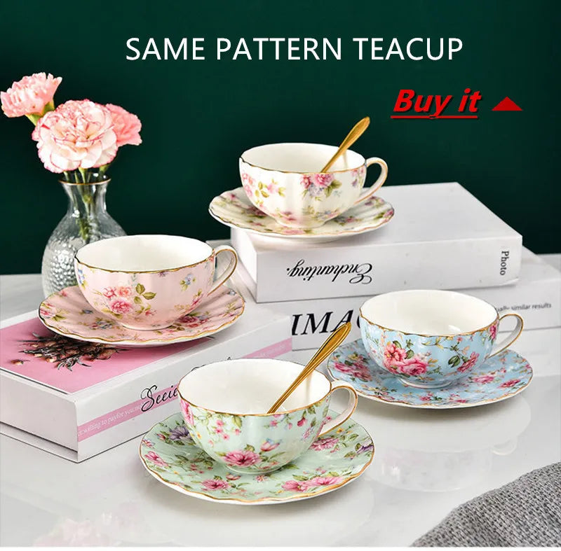 900ML European Bone China Teapot English Afternoon Tea Set Teapot High-Grade Porcelain Coffee Pot Heat Resistant Kettle Pot
