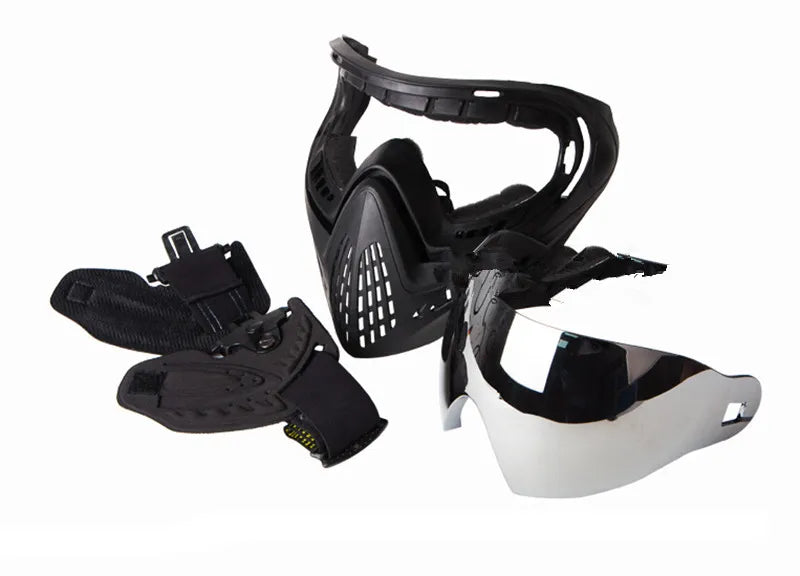 F1 Full Face Tactical Mask With Single Layer Paintball Safety Anti-fog Goggle Tactical Mask Tactical Airsoft Equipment F0022