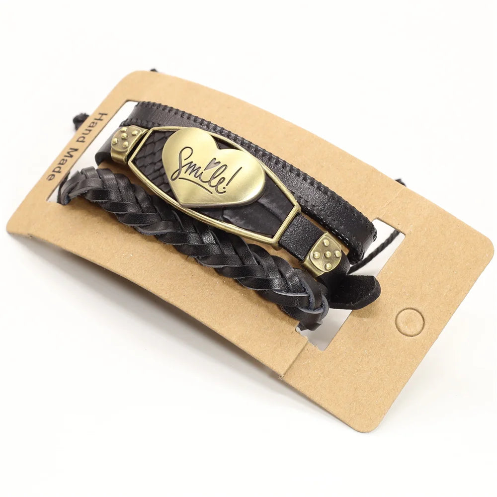 Alloy Scorpion Charm Braided Leopard Genuine Men Leather Bracelets For Women Wrap Wristbands Bangles Homme Wholesale Jewel