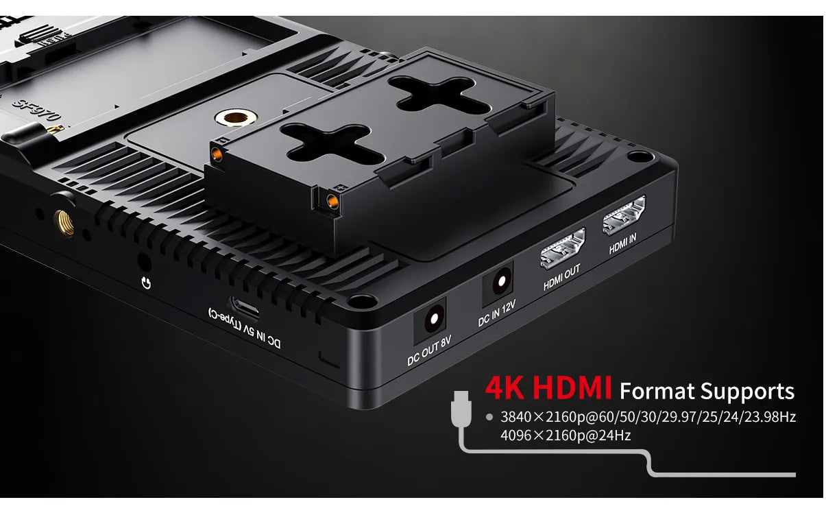 FEELWORLD-F7 Pro On-Camera Field Director Monitor, 7 "IPS Touch Screen, 3D LUT DSLR, HDMI, 4K, 60Hz, HD with F970 External Power