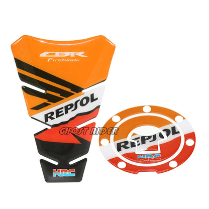 Motorcycle Chrome CBR HRC Decal Fuel Tank Cap Cover Sticker Pad For Honda CBR600RR CBR1000RR REPSOL CBR900 CBR929 CBR954 CBR250