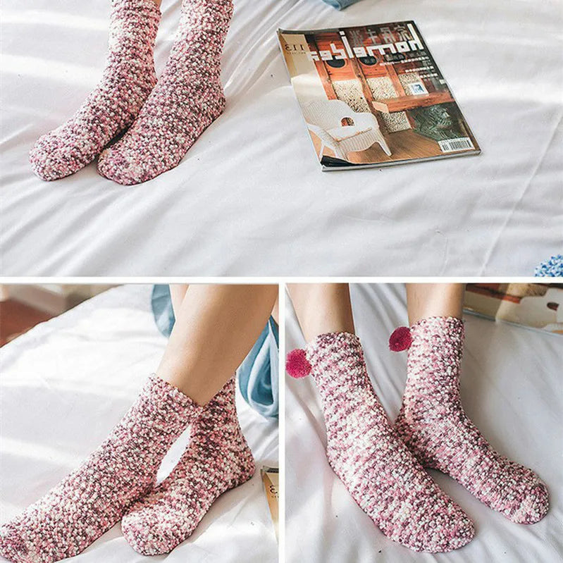 1 pair New fashion Harajuku fashion women Cake funny kawaii socks coral velvet cake floor socks chrysanthemum yarn sleep socks