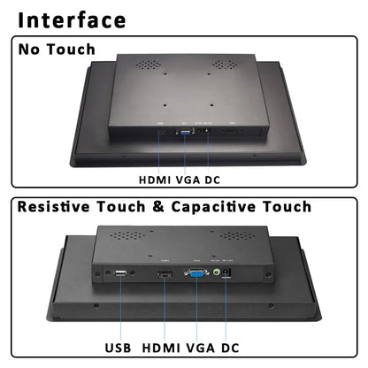 1000nits Brightness 13.3 15 15.6 17 19 18.5 21.5 24 27 32 Inch VESA Panel Embedded Mount Industrial Display Touch Screen Monitor