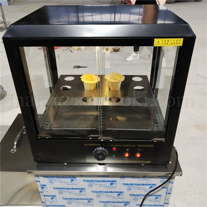 Commercial food insulation cabinet glass display pizza counter display Kono pizza cone display warmer showcase 110v220v