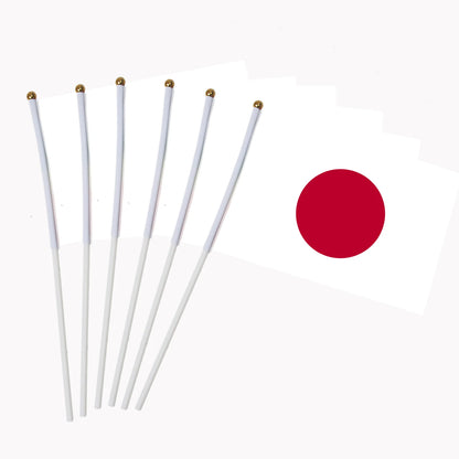 5pcs Stick Flag USA 14*21 cm Hand Held Mini Flag With White Pole Vivid Color and Fade Resistant Hand Held Stick Flags