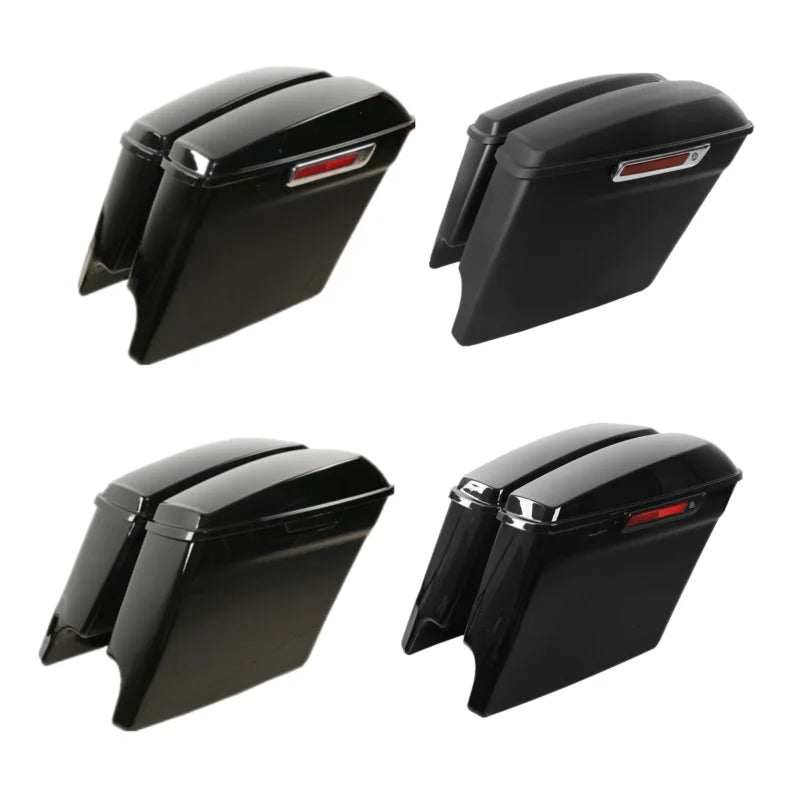 Motorcycle 5" Stretched Extended Saddlebags Saddle Bags For Harley Touring Road King Road Glide Street Glide 2014-2024