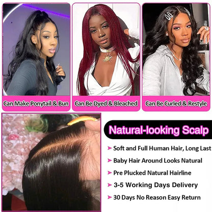 Body Wave Lace Front Wig 13x4 13x6 30 32 34 36 38 Inch 4x4 Lace Closure Wig Gluless Transparent Human Hair Lace Frontal Wig Sale