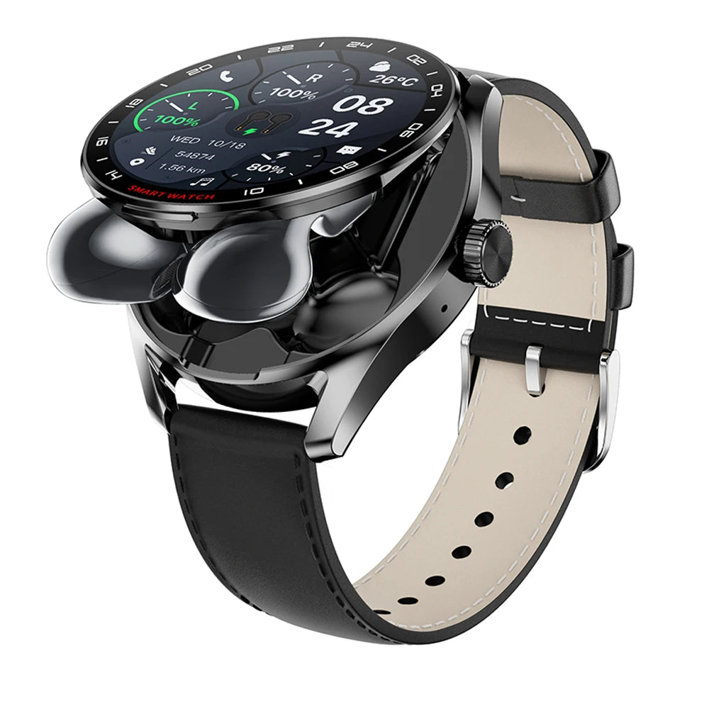 2 in 1 Smart Watch with Wireless Earbuds BT Call  Music Health Rate Blood Pressure Tracker Headset Smart Watch 2025