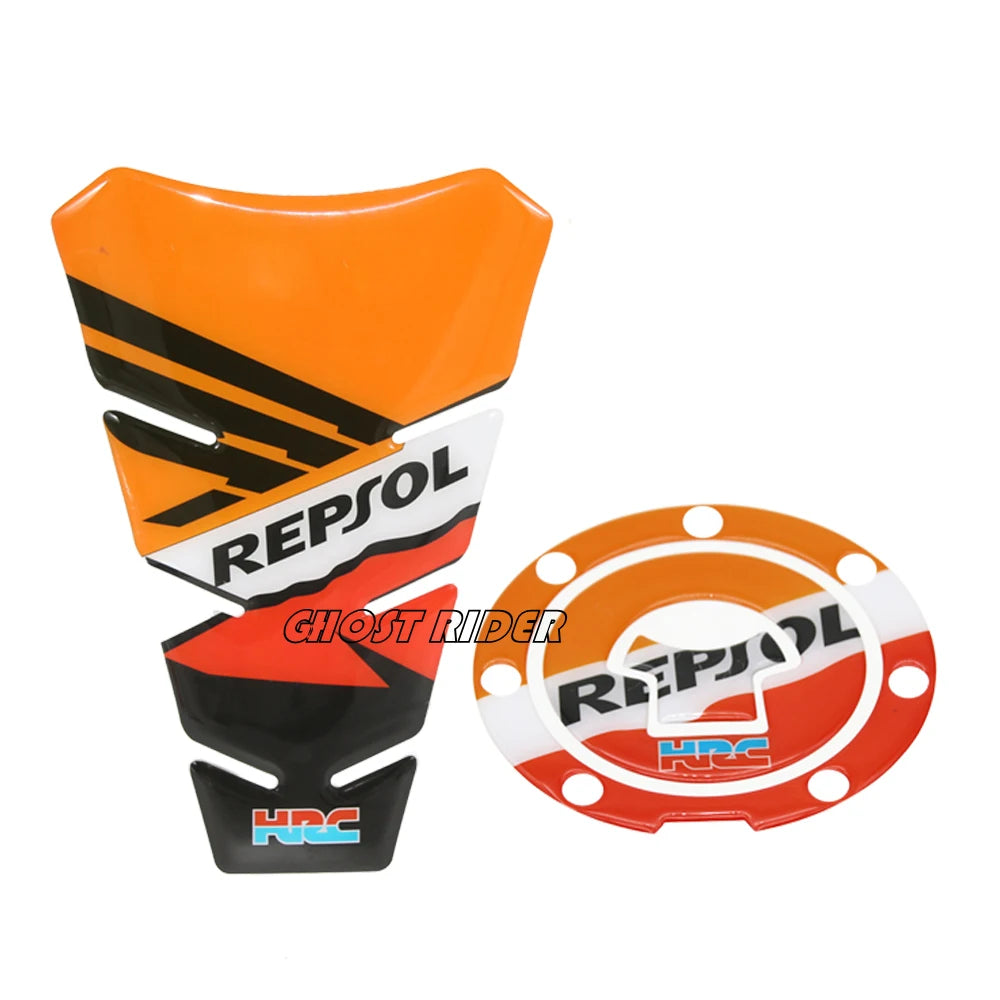 Motorcycle Chrome CBR HRC Decal Fuel Tank Cap Cover Sticker Pad For Honda CBR600RR CBR1000RR REPSOL CBR900 CBR929 CBR954 CBR250