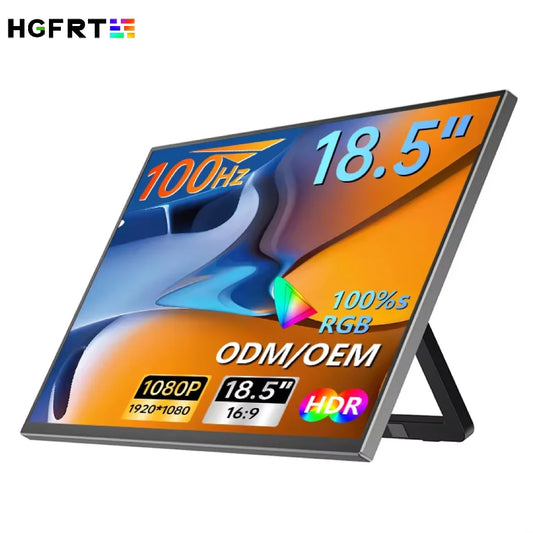 OEM/ODM 100Hz Portable Gaming Monitor HDR Full HD 100% SRGB Type-C Compatible Multi-devices LCD Display Laptop Screen Extender