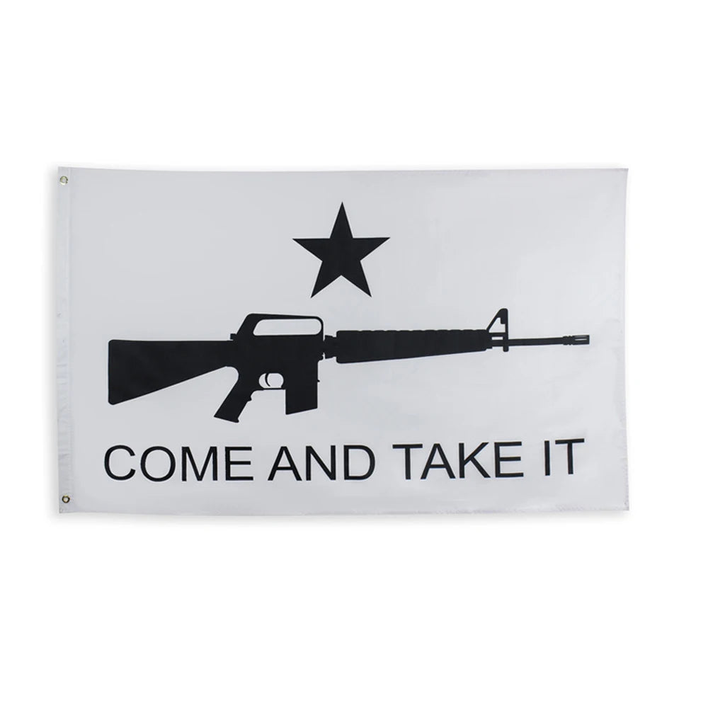 Come And Take It big gun Flag Texas Gonzales NRA flags gun Texas Military Spartan 90*150cm banner Brass buttonhole