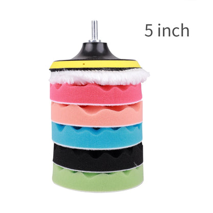 8Pcs Car Polishing Kit Polish Pad 3/5/7 Inch Car Polishing Disc Waxing Sponge Car Polisher Buffing For Car Polisher accessories