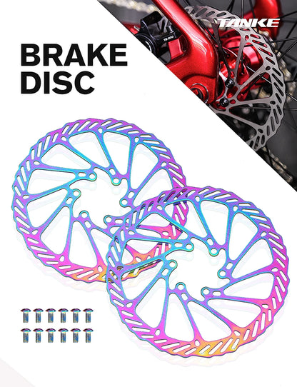 TANKE Bike Disc Brake 140 160 180 203 Rotors With Bolts Hydraulic Brake Road Mountain Bicycle MTB Oil Slick Rotor Bicycle Parts