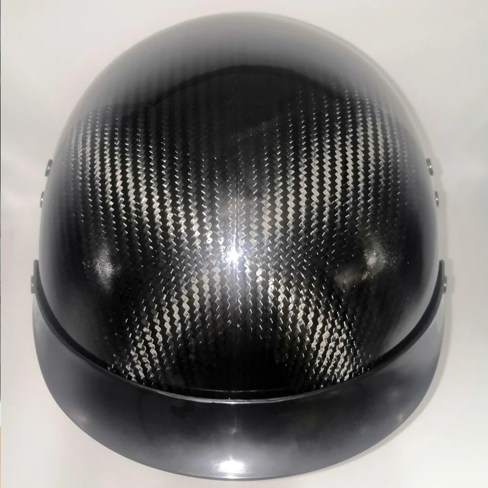 Genuine Carbon Fiber Motorcycle Helmet Headbone Cruiser Lightweight Vintage Retro Moto Motocross Harley Motorbike Half Helmets